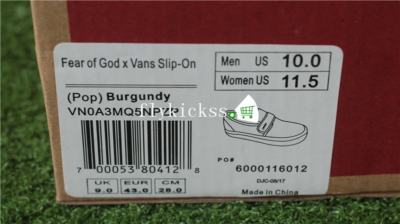 Fear of God x Vans Slip-On VN0A3MQ5NP4H Red